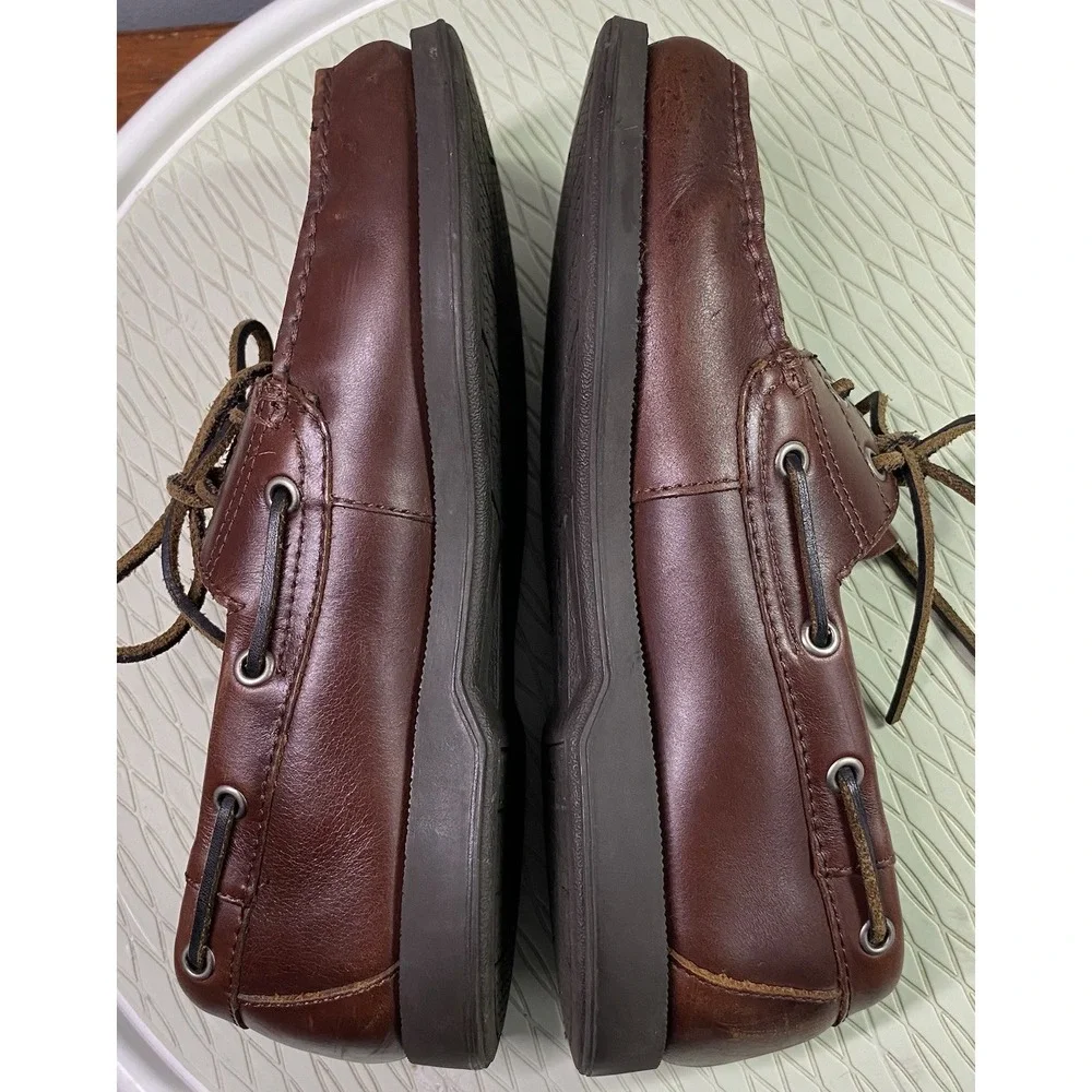 Bass Seafarer Brown Leather‎ Boat Shoes Men's Loafers Dress Shoes Flats Sz. 8.5W